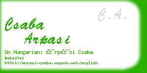 csaba arpasi business card